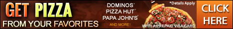 Click Here For A FREE Pizza & Prepaid Visa Gift Card!